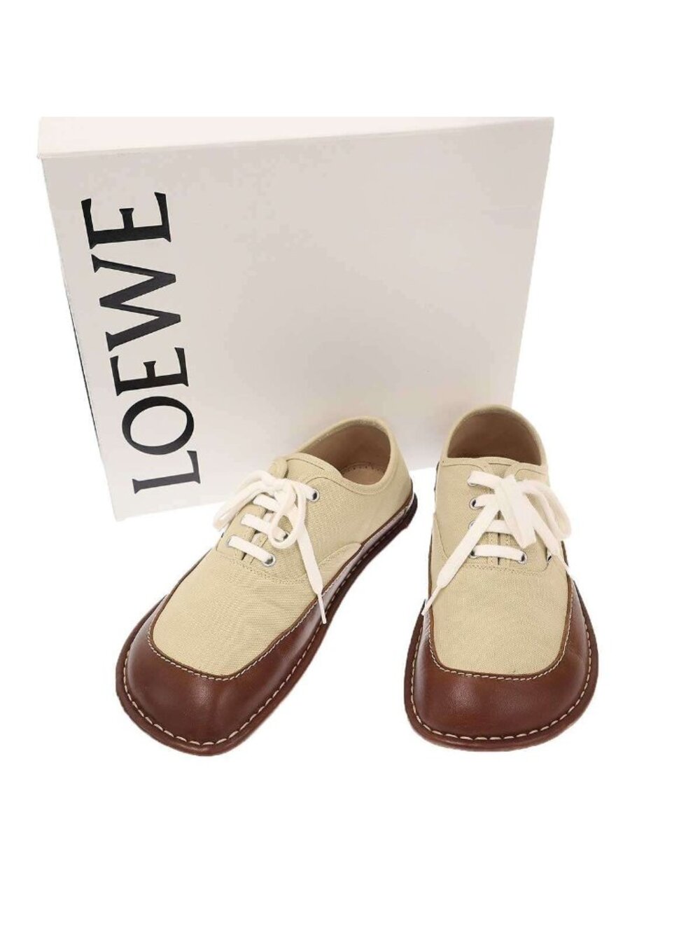 Loewe Bay Shoes Bay Lace-up Canvas Beige